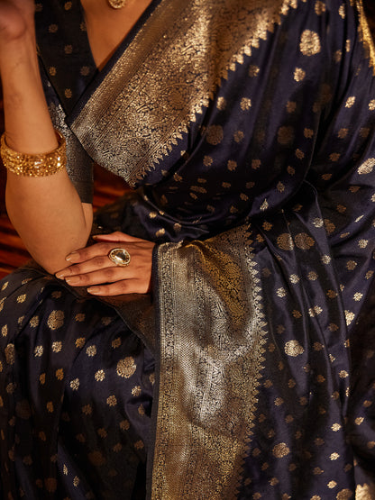 Dhiyona KS Women's Woven Design Ethnic Motifs Zari Banarasi Saree