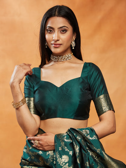 Dhiyona KS Women's Woven Design Zari Banarasi Saree