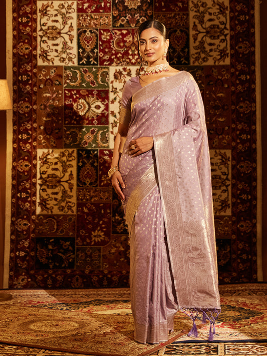 Dhiyona KS Women's Woven Design Zari Banarasi Saree