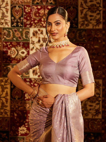 Dhiyona KS Women's Woven Design Zari Banarasi Saree