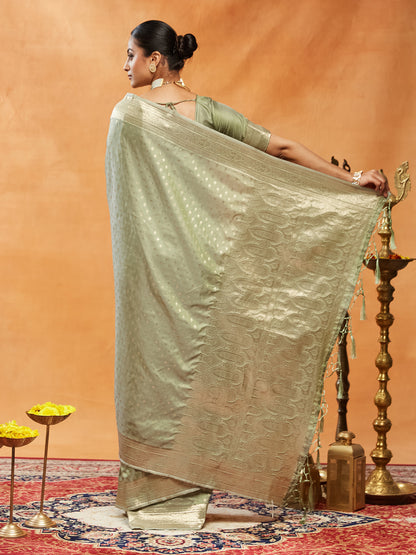 Dhiyona KS Women's Ethnic Motifs Woven Design Zari Art Silk Banarasi Saree