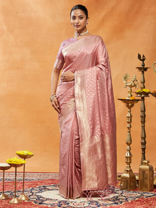 Dhiyona KS Women's Woven Design Ethnic Motifs Zari Banarasi Saree