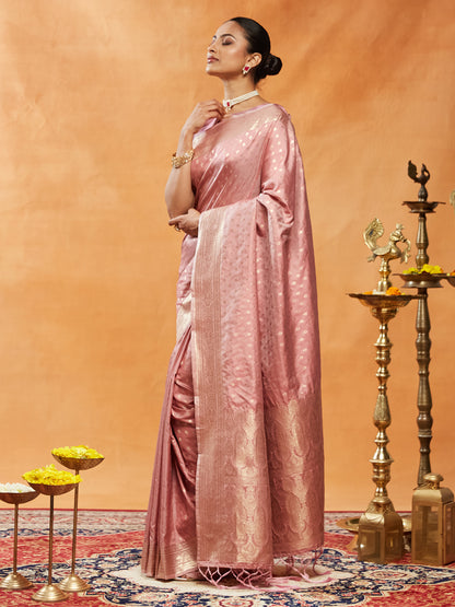 Dhiyona KS Women's Woven Design Ethnic Motifs Zari Banarasi Saree