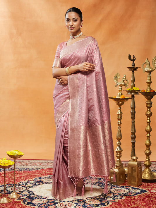 Dhiyona KS Women's Woven Design Ethnic Motifs Zari Banarasi Saree