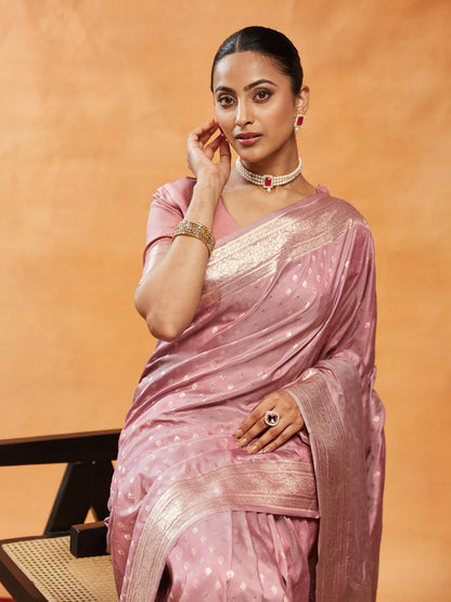 Dhiyona KS Women's Woven Design Ethnic Motifs Zari Banarasi Saree