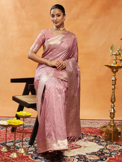 Dhiyona KS Women's Woven Design Ethnic Motifs Zari Banarasi Saree