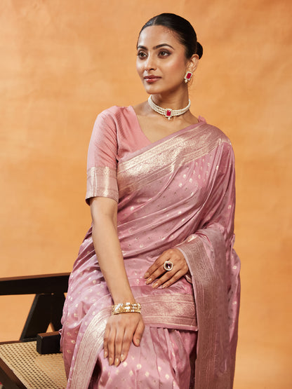 Dhiyona KS Women's Woven Design Ethnic Motifs Zari Banarasi Saree