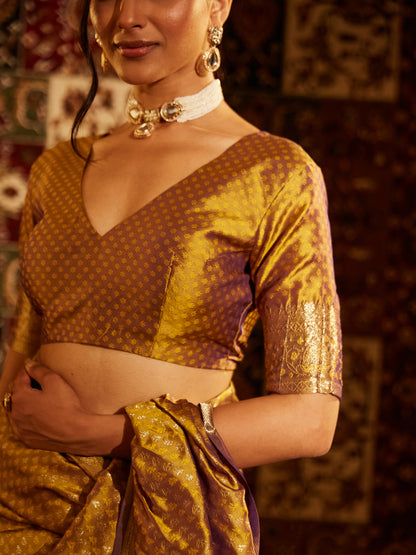 Dhiyona KS Women's Woven Design Zari Banarasi Saree