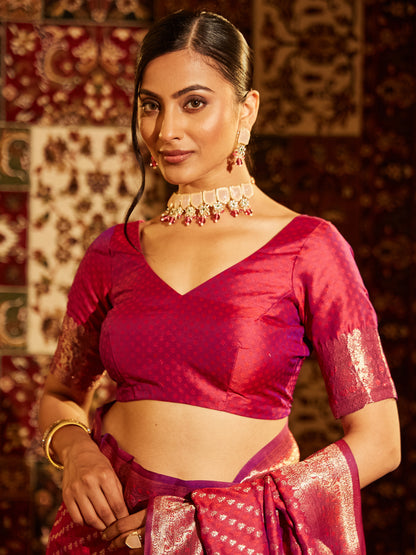 Dhiyona KS Women's Woven Design Zari Banarasi Saree