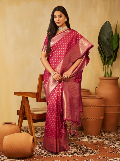 Dhiyona KS Women's Ethnic Motifs Zari Art Silk Designer Banarasi Saree