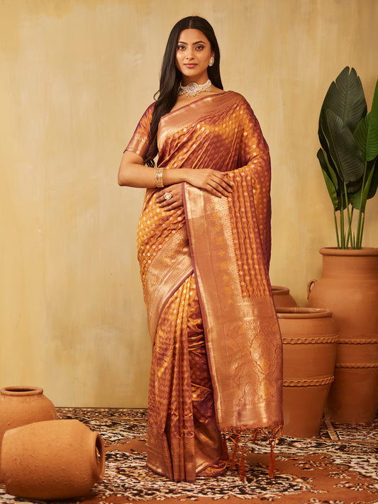 Dhiyona KS Women's Women Zari Work Ethnic Motifs Art Silk  Designer Banarasi Saree