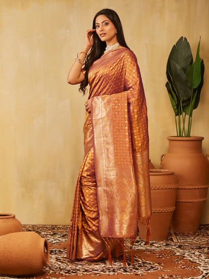 Dhiyona KS Women's Women Zari Work Ethnic Motifs Art Silk  Designer Banarasi Saree