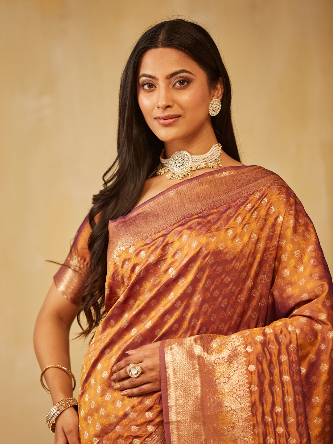 Dhiyona KS Women's Women Zari Work Ethnic Motifs Art Silk  Designer Banarasi Saree