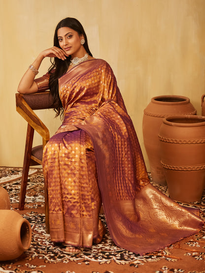 Dhiyona KS Women's Women Zari Work Ethnic Motifs Art Silk  Designer Banarasi Saree