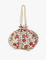 Dhiyona NR Women Cream-Coloured & Purple Embroidered Tasselled Potli Clutch