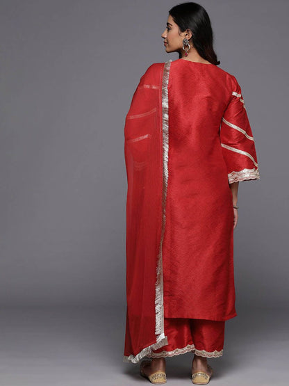 Dhiyona VA Women'sRegular Sequinned Straight Kurta with Trousers & With Dupatta