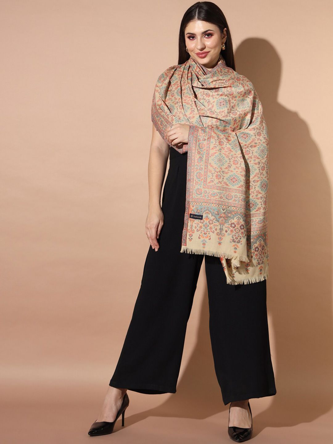 Dhiyona PA Ethnic Motifs Woven Design Jamawar Shawl