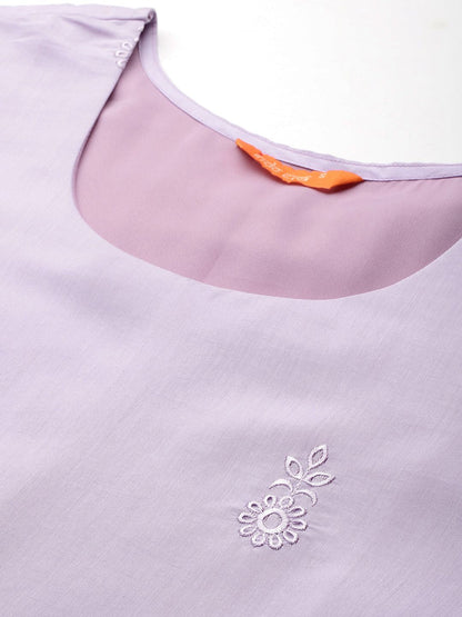 Dhiyona IE Floral Embroidered Thread Work Kurta with Trousers & Dupatta