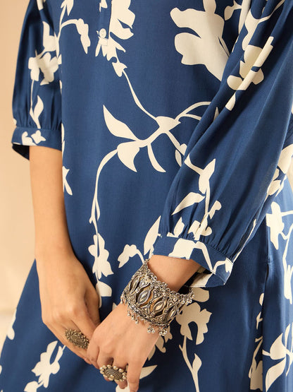 Women Floral Printed Regular Kurta with Trousers