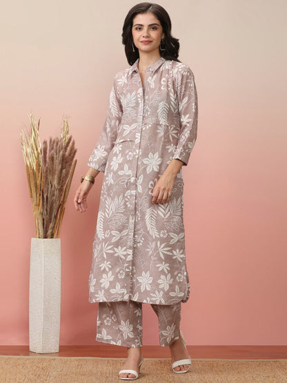 Dhiyona VA Women'sFloral Printed Kurta with Trousers