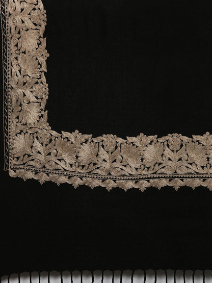 Dhiyona PA Women Black & Silver Embroidered Shawl