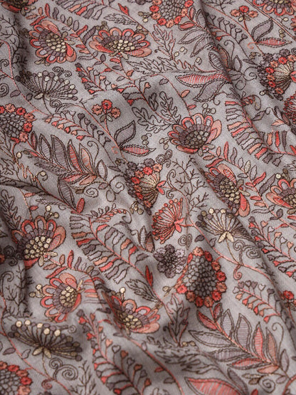 Dhiyona PA Floral Embroidered Woolen Shawl