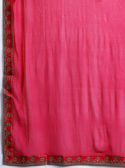 Dhiyona IE Plus Size Ethnic Motifs Embroidered Sequinned Kurta with Trousers & With Dupatta