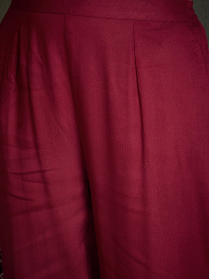 Women Ethnic Motifs Embroidered Regular Thread Work Kurta with Trousers & With Dupatta