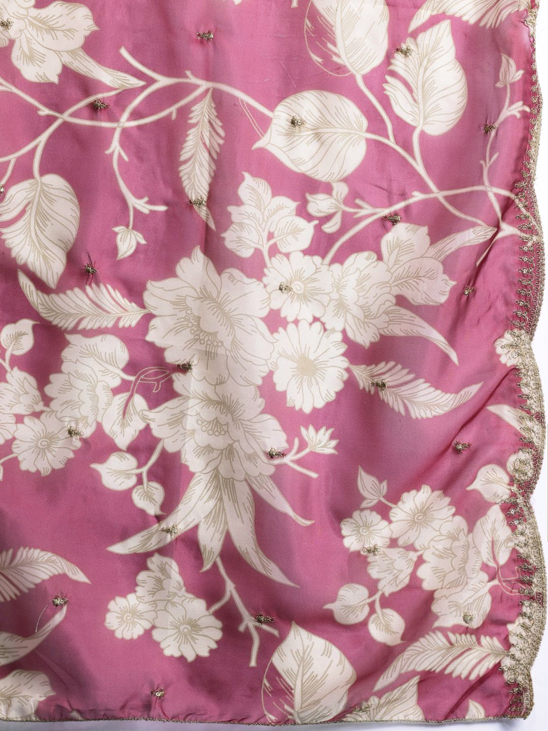 Plus Size Floral Zari Embroidered Kurta with Salwar & With Dupatta