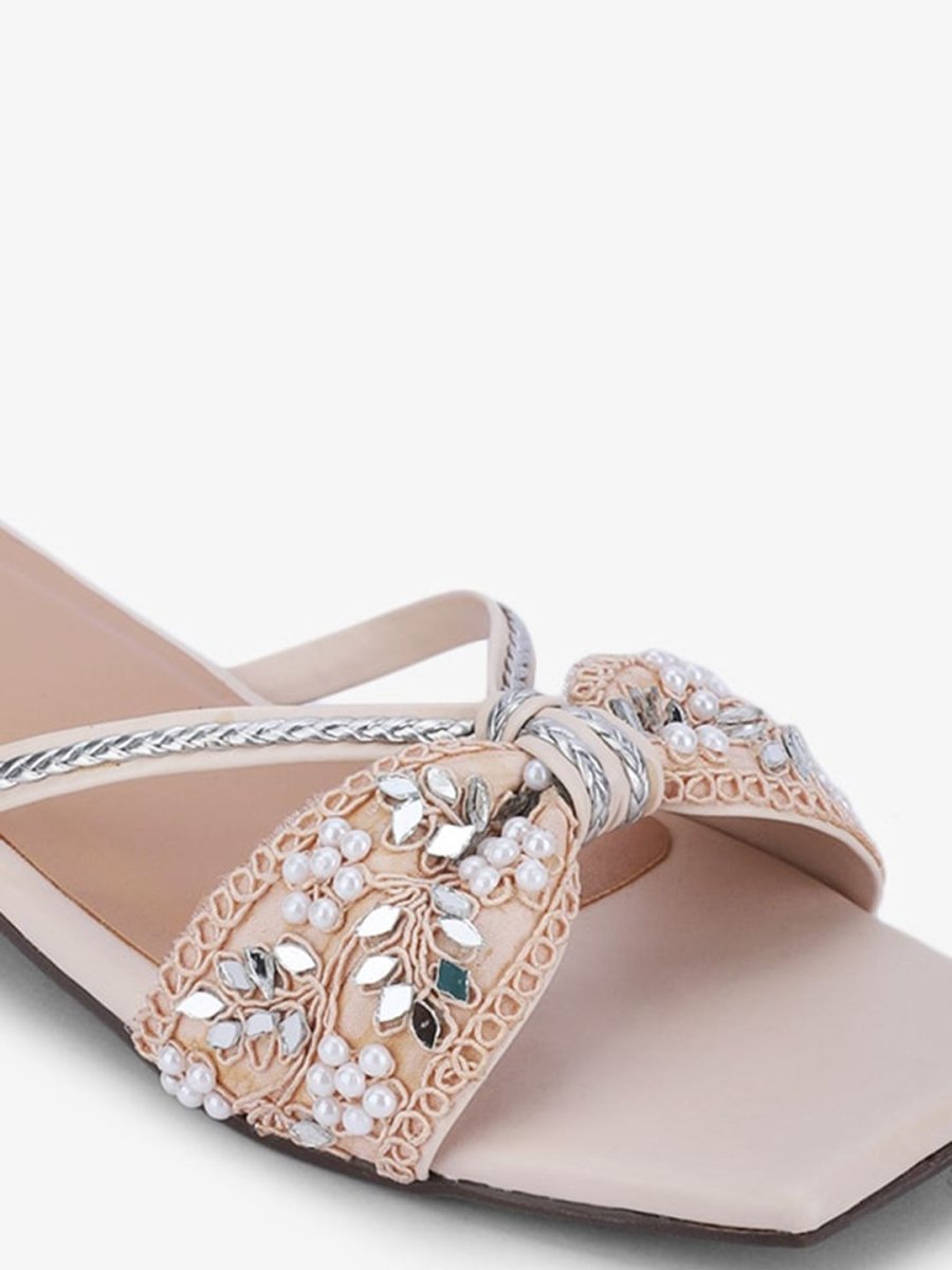 Dhiyona AK Embellished Open Toe Flats