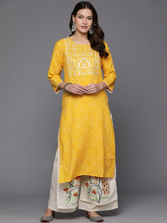 Dhiyona IE Leheriya Printed Sequinned Kurta