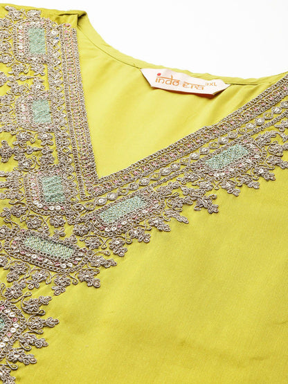 Dhiyona IE Embroidered Kurta with Trousers & Dupatta