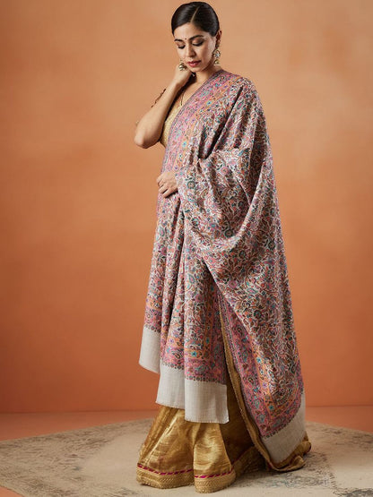 Dhiyona PA Floral Woven Design Fringed Shawl