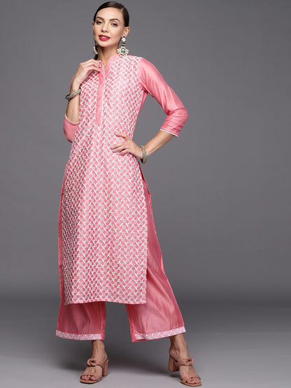 Ethnic Motifs Embroidered Straight Kurta With Palazzos