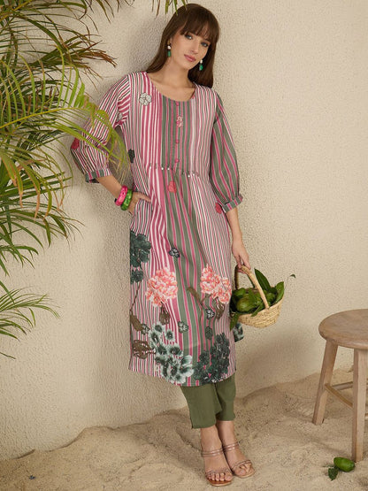 Dhiyona IE Printed Pure Cotton Kurta & Trouser Co-Ords