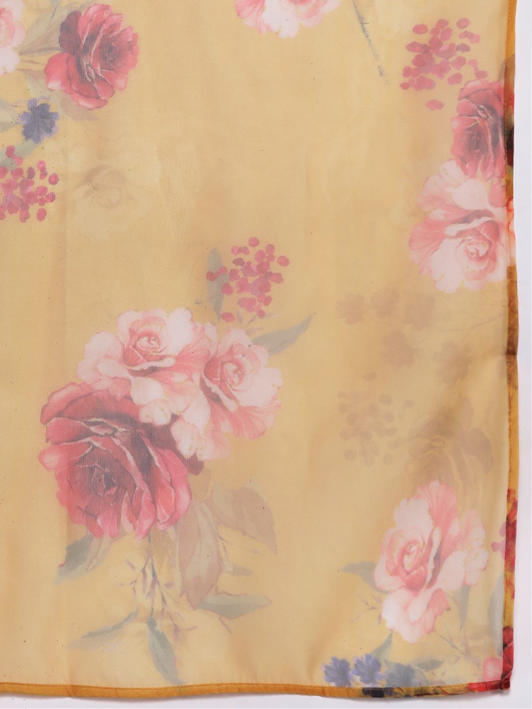 Floral Embroidered Thread Work Kurta with Trousers & Dupatta