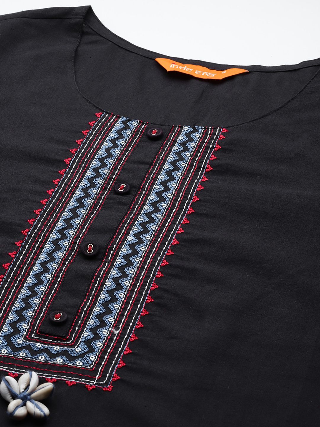 Embroidered Regular Beads & Stones Pure Cotton Kurta with Trousers & With Dupatta