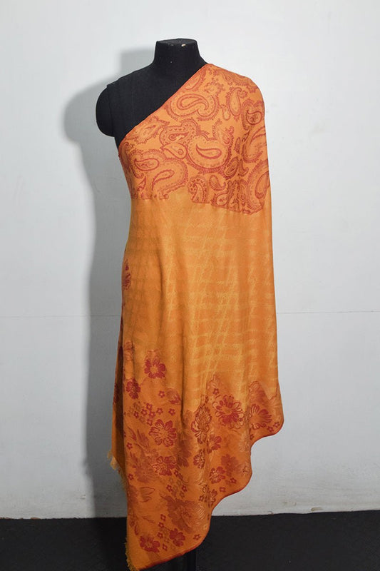 MustardPashmina Woven Jacquard Shawl