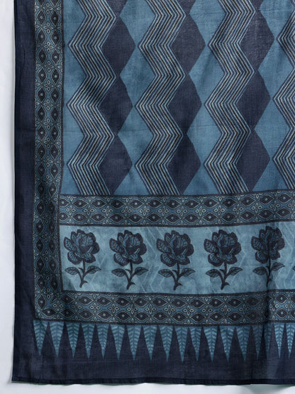 Dhiyona IE Floral Printed Panelled Pure Cotton Kurta with Trousers & With Dupatta