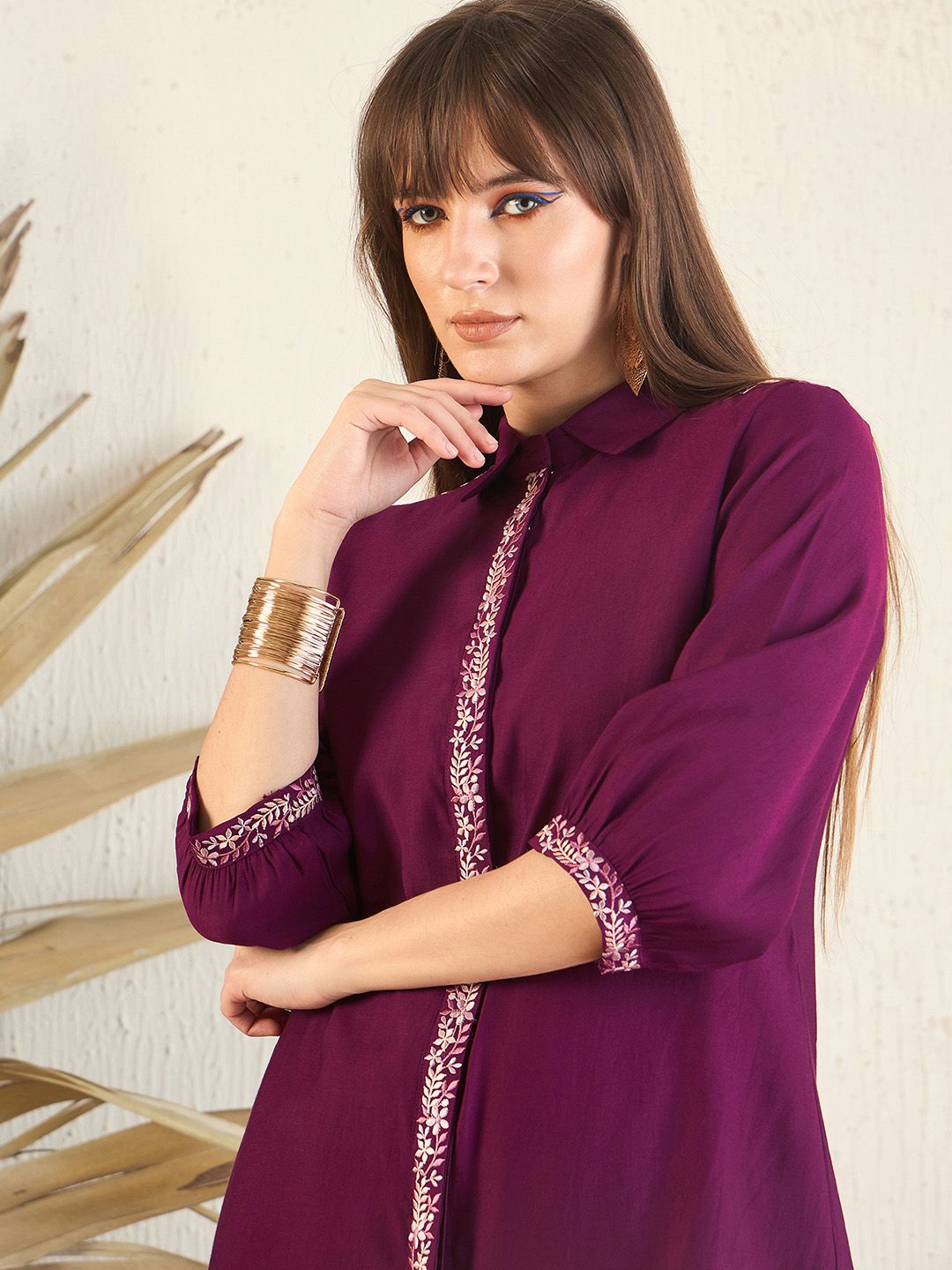 Dhiyona IE Embroidered Shirt & Trousers Co-Ord