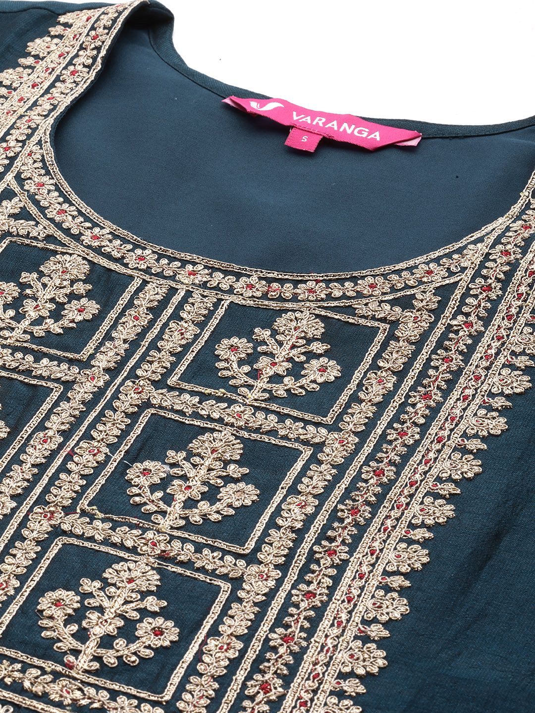 Dhiyona VA Women's Floral Embroidered Regular Kurta with Palazzos & With Dupatta