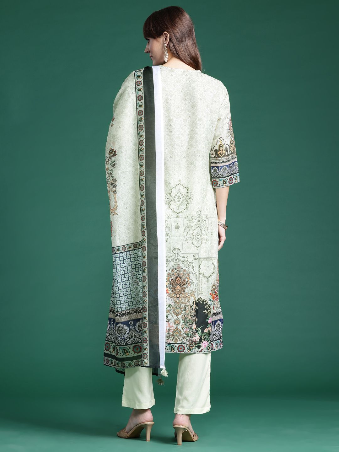 Dhiyona IE Ethnic Motifs Printed Kurta With Trousers & Dupatta