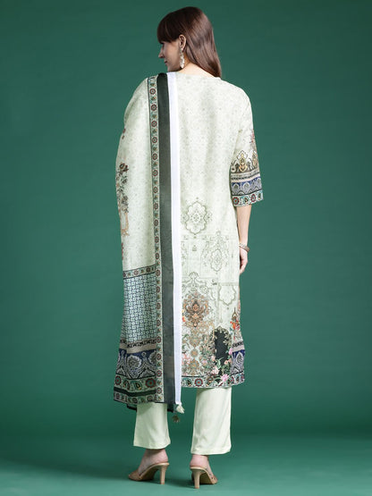 Dhiyona IE Ethnic Motifs Printed Kurta With Trousers & Dupatta