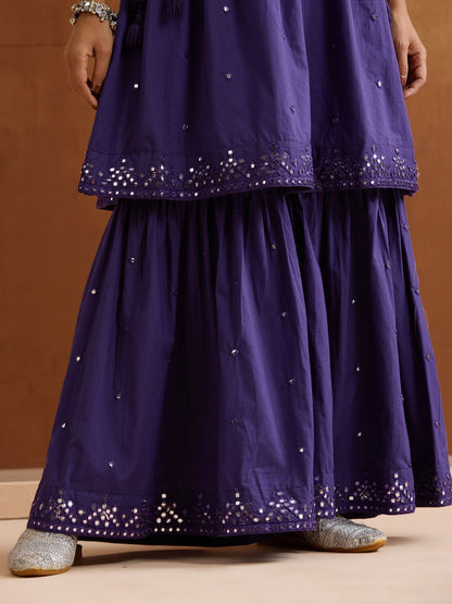 Dhiyona IS Women's Women Ethnic Motifs Embroidered Cotton Kurta with Trousers & Dupatta
