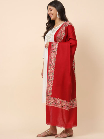 Dhiyona PA Floral Embroidered Pure Woolen Shawl