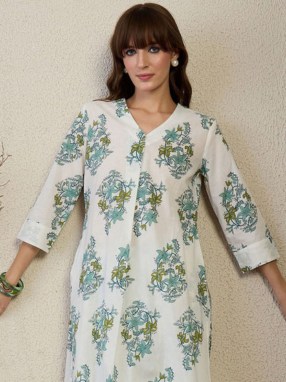 Dhiyona IE Printed Pure Cotton Top With Trousers Co-Ords