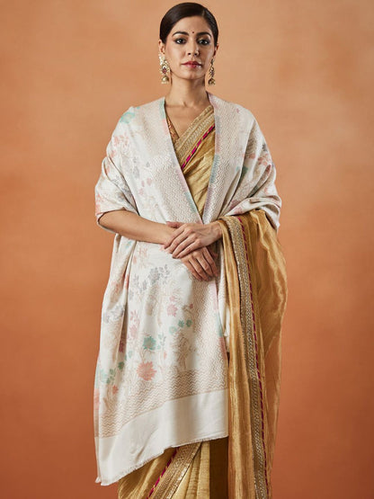 Dhiyona PA Shalimar Kaani Ethnic Motifs Woven Design Shawl