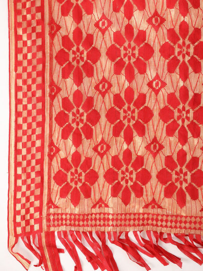 Dhiyona OD  Floral Yoke Design Kurta With Trousers & Dupatta