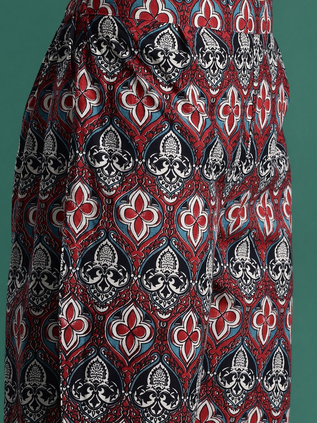 Dhiyona IE Floral Printed Sequinned Pure Cotton Kurta With Trousers & Dupatta