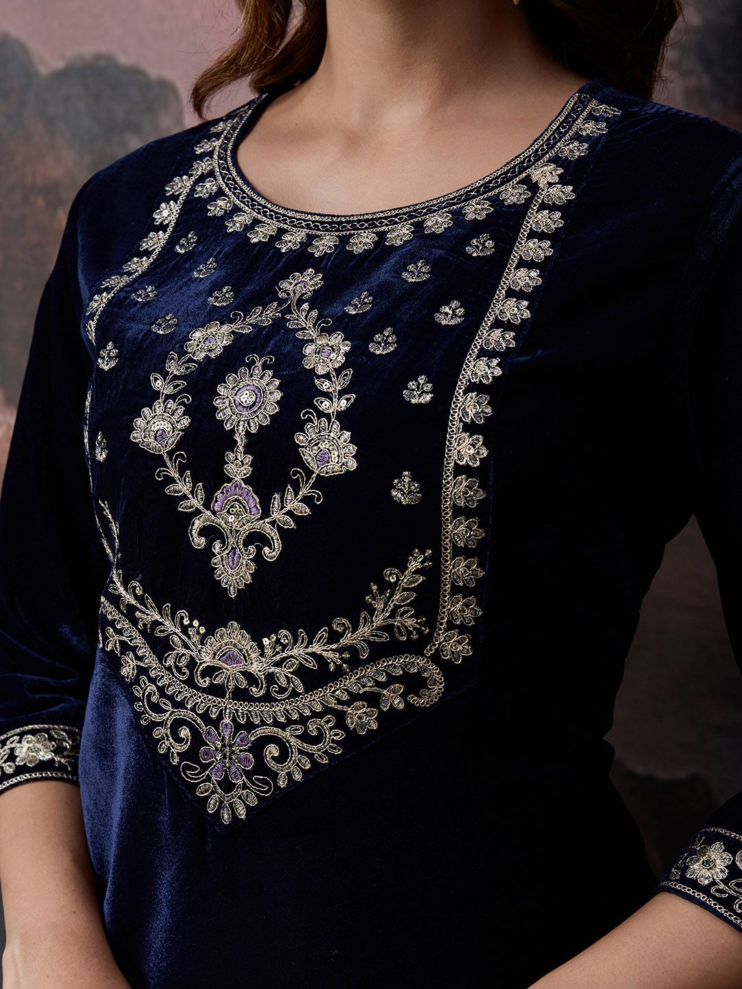 Dhiyona PD Women Women Embroidered Straight Kurta Sets